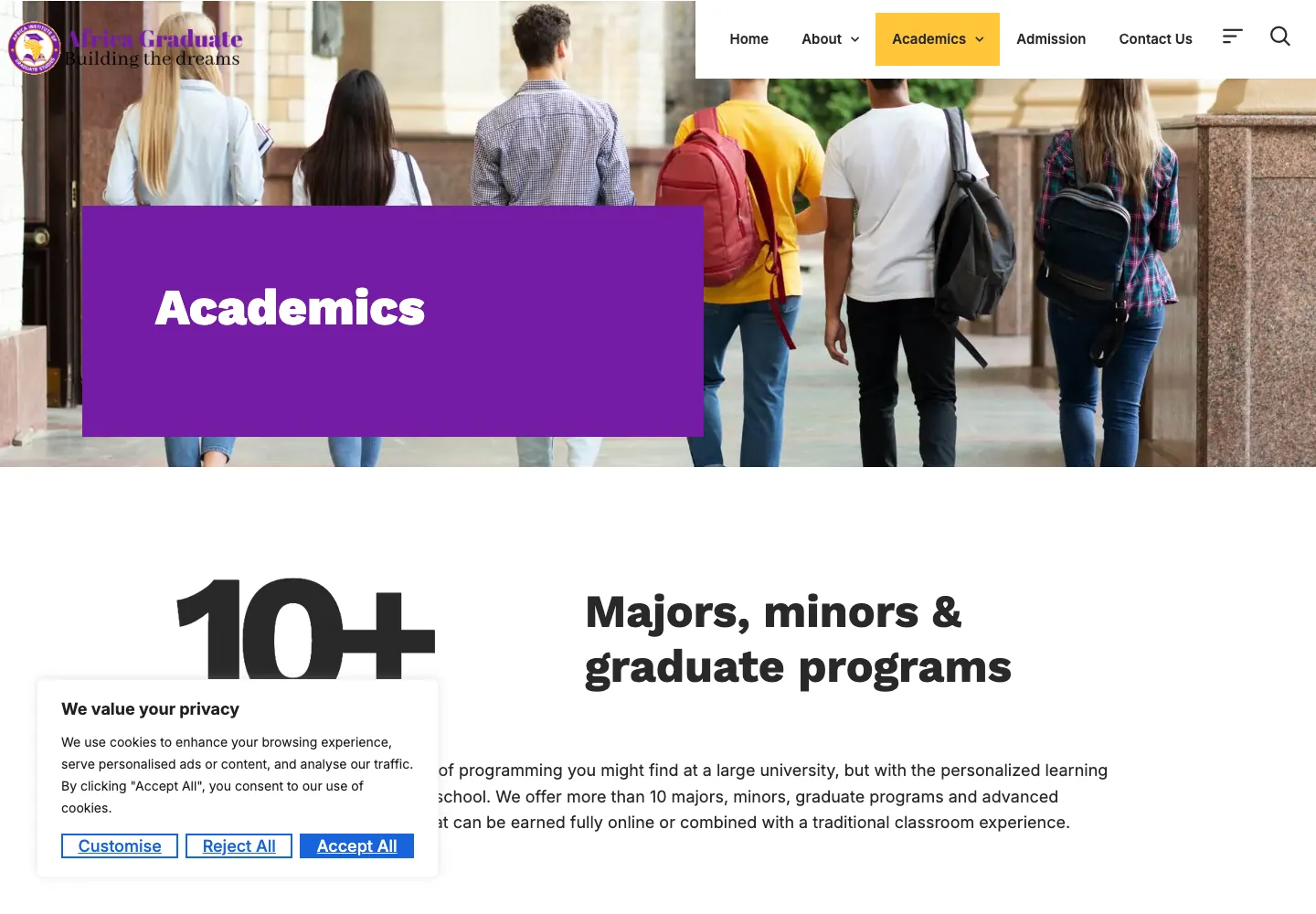 Africa Graduate School academics page