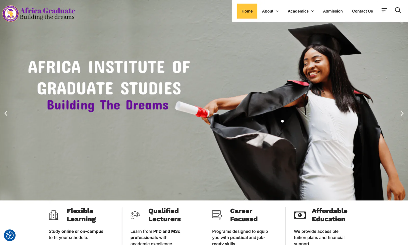 Africa Graduate School Website Design
