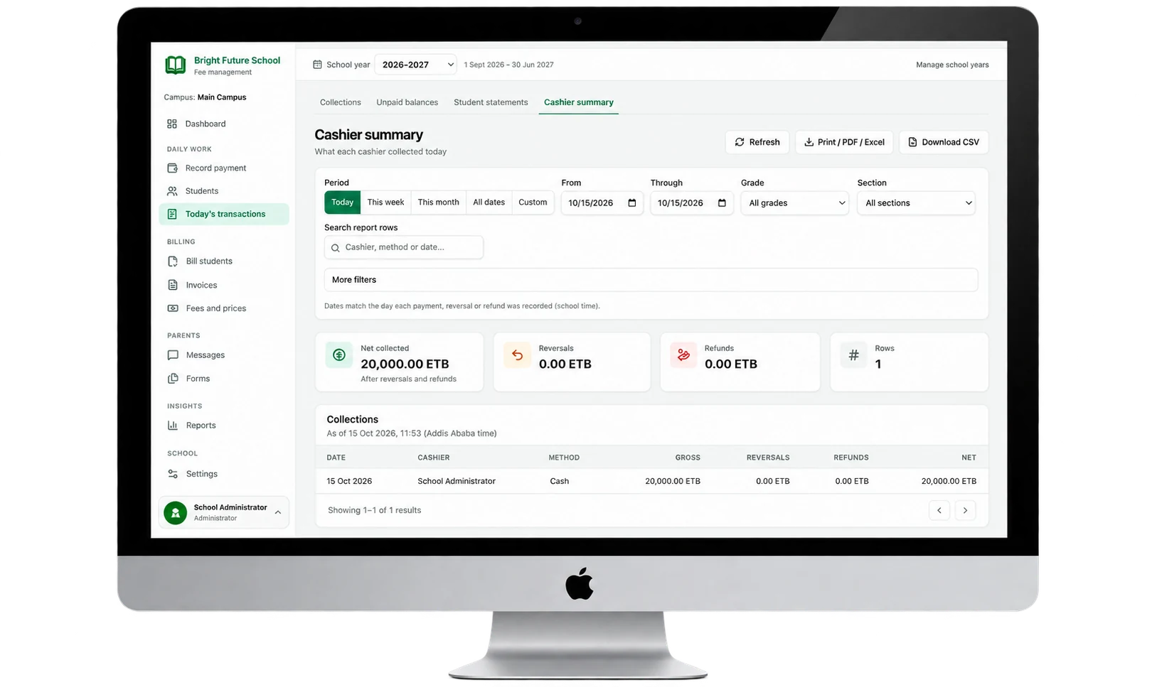 Reports for owners and accountants