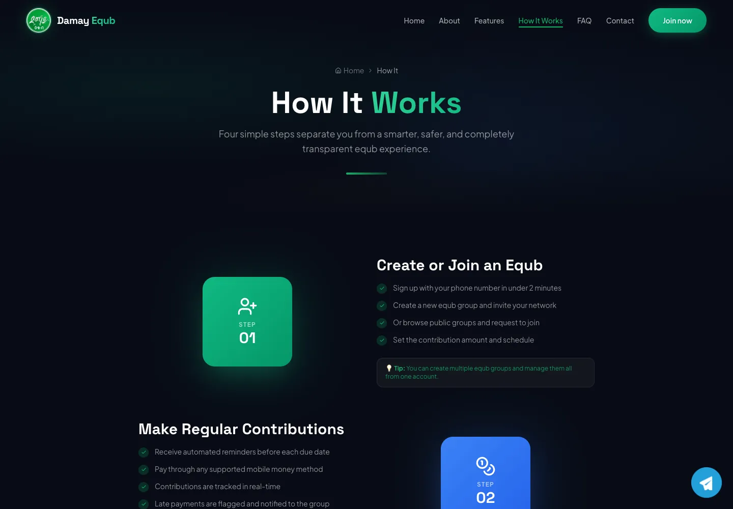 Damay Equb how it works page