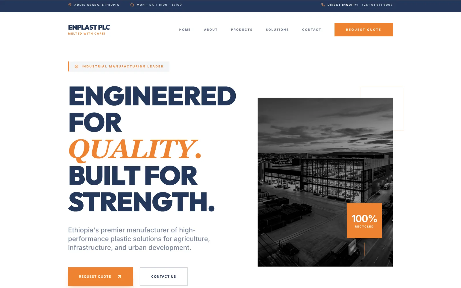 ENPLAST PLC website home page