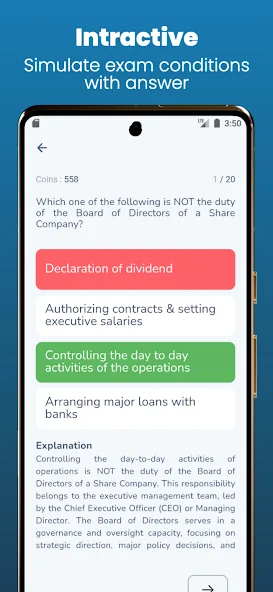Exit Exam extra screen