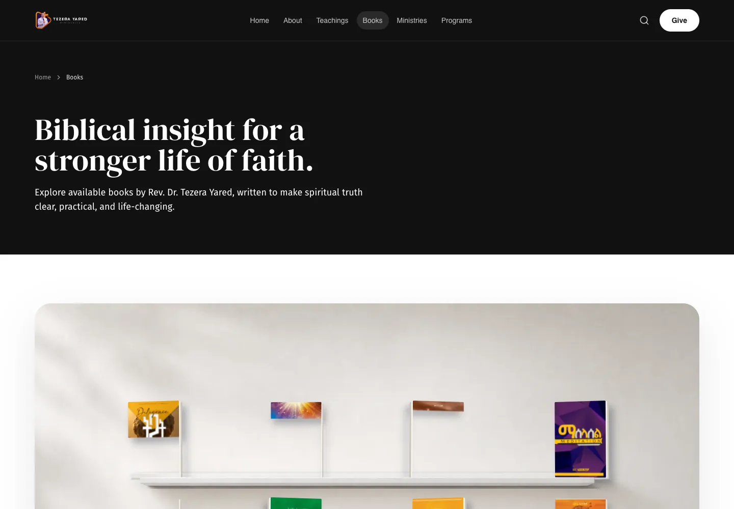 Tezera Yared Ministries books page